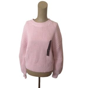 Banana Republic NWOT Medium Pink Chunky Sweater Cotton Nylon